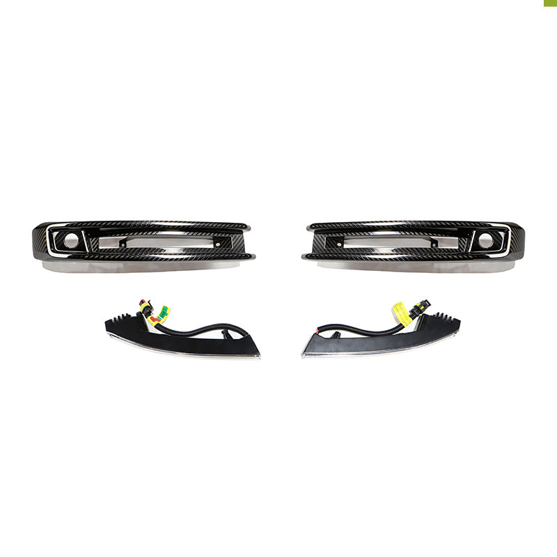 Carbon Fiber Front Bumper Fog Light Trim - 2019-2024 W464 G63