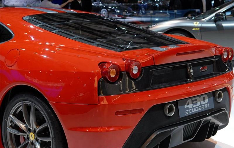 Full Carbon Fiber   Rear Tail Panel Grille - 2004 to 2009 Ferrari F430 Scuderia Coupe Scuderia Spider