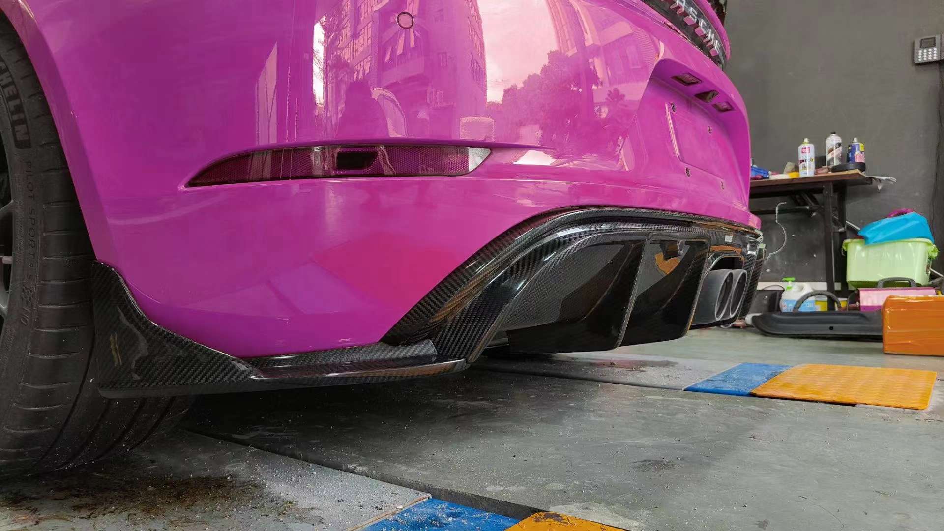 Carbon Fiber Rear Diffuser Gt4 Style -  Porsche 718 Cayman Boxster