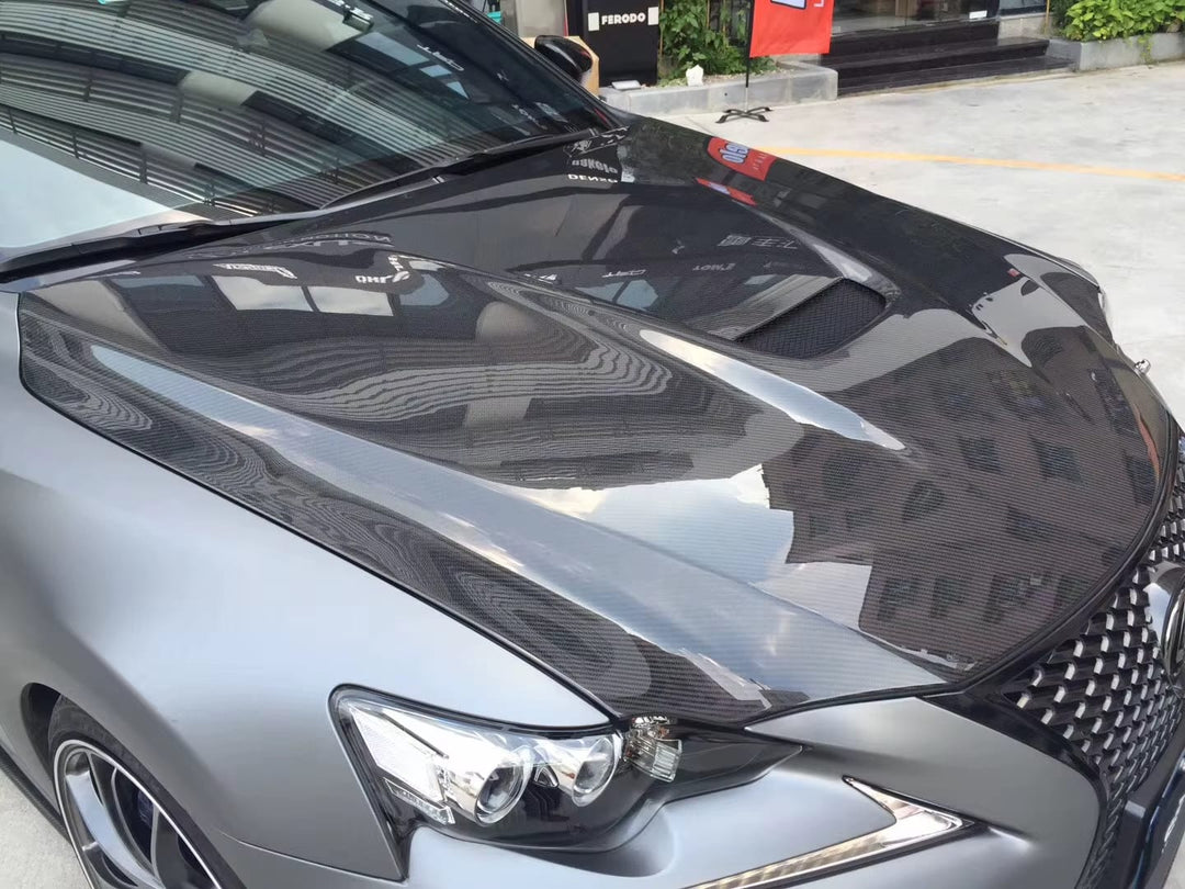 RCF Style Carbon Fiber Vented Hood - 2014-2020 Lexus IS