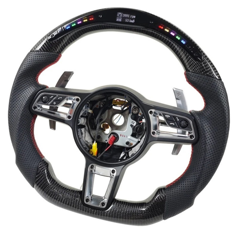 Full Custom Steering Wheel - Porsche Porsche 718 981 991 992 Macan Panamera 971 Cayenne Taycan Boxster Cayman GT