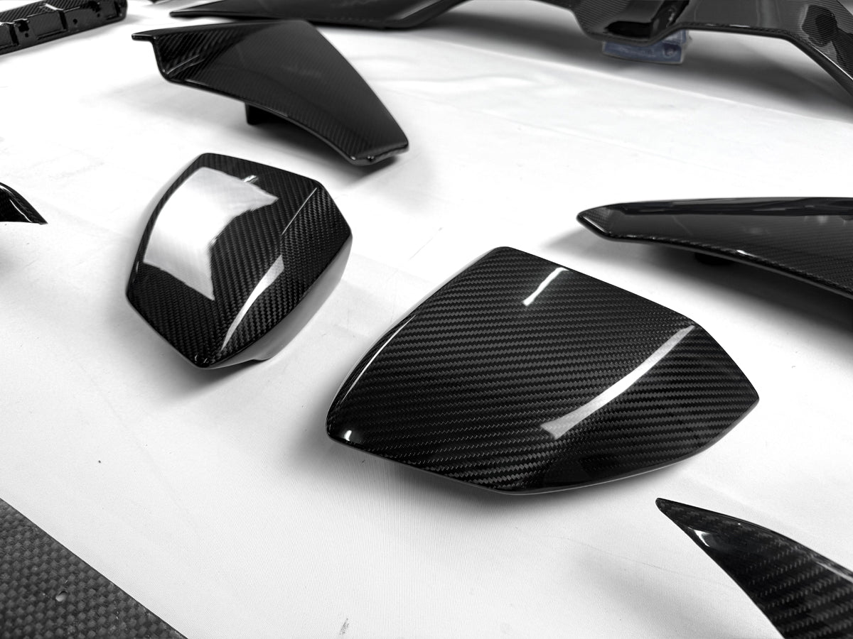 Dry Carbon Fiber Rear View Mirror Caps - Lamborghini Revuelto