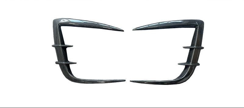 Dry Carbon Fiber Front Bumper Canards - Tesla Model Y Juniper 2025