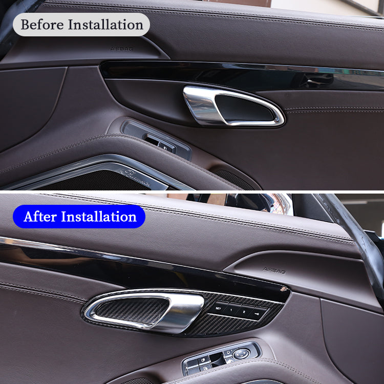 Carbon Fiber Door Inner Handle Bowl Cover - Porsche 911 2012-2018 / 718 2016-2021