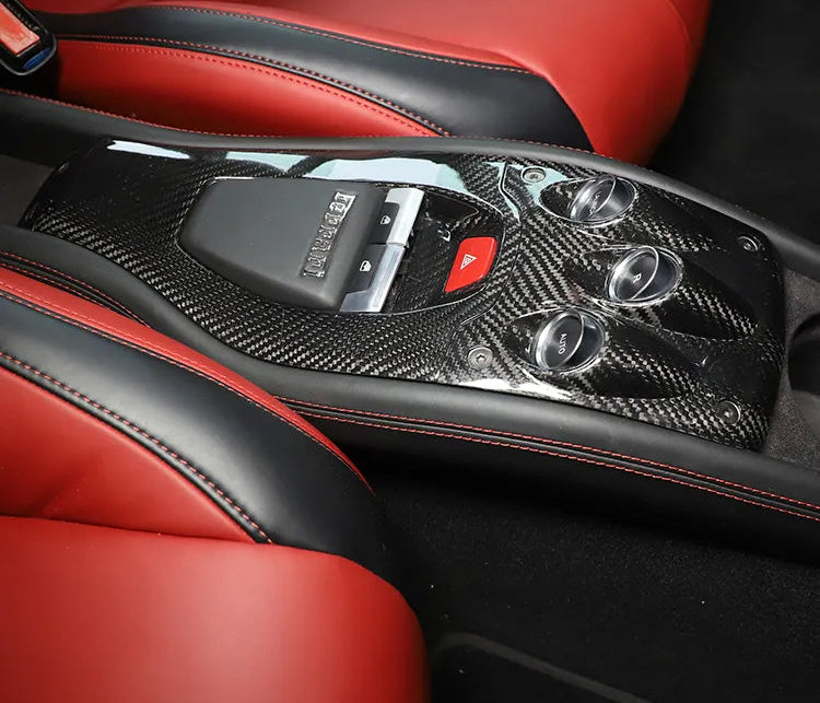 Carbon Fiber Center console Gear Panel Cover Trim - Ferrari 458 2011-2016