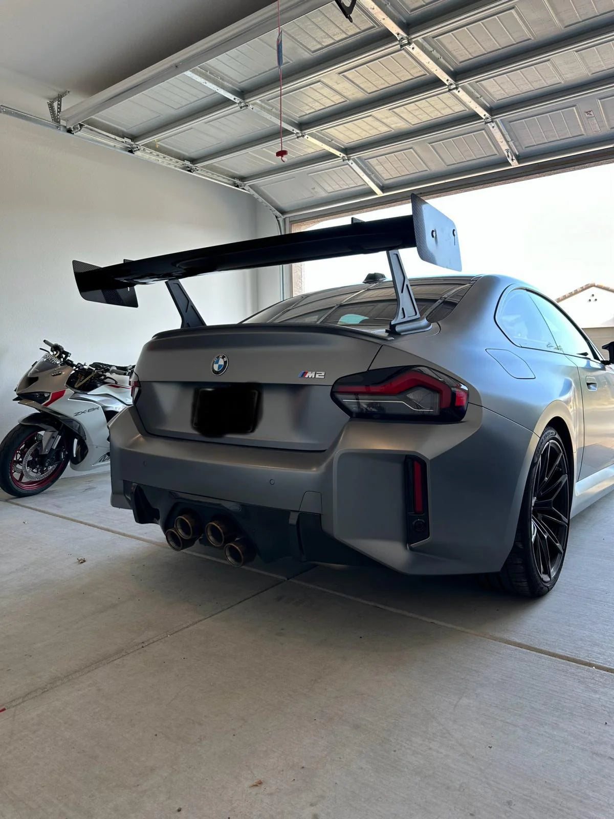 Prepreg Carbon Fiber V Style Rear Track Big Wing - BMW M2 G87 M3 G80 M4 G82