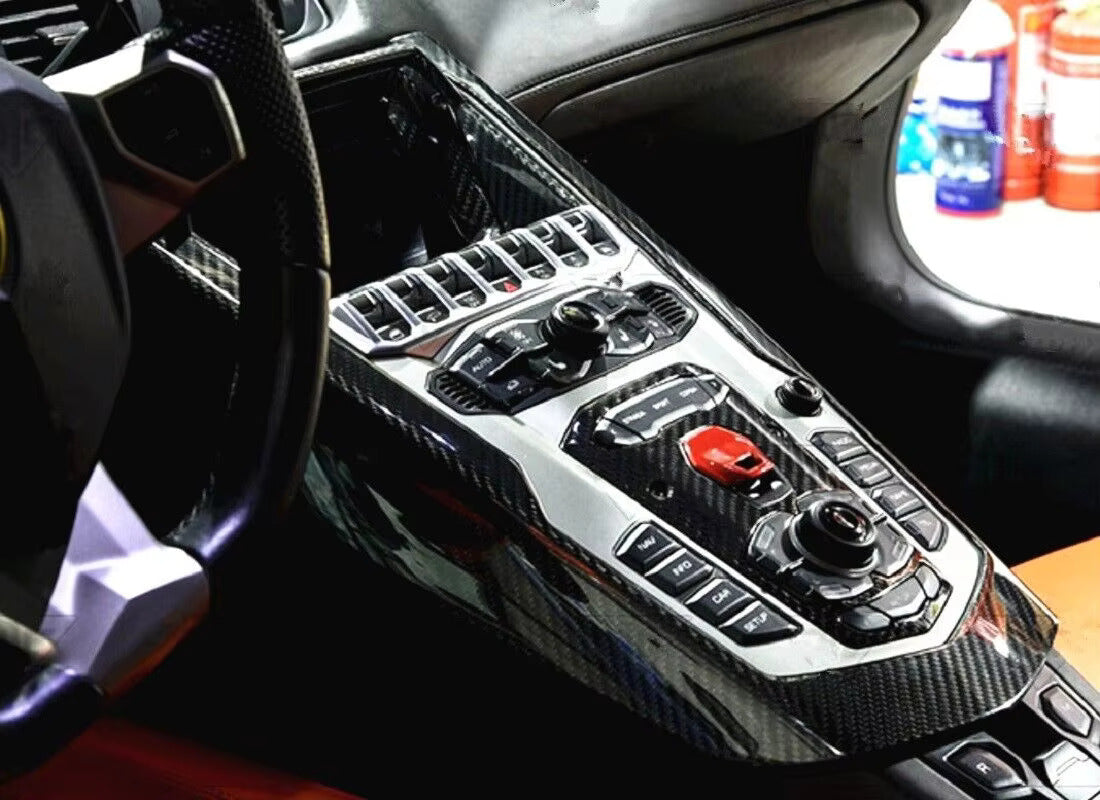 Carbon Fiber Car Interior Center Console Panel Cover Trim - Lamborghini Aventador LP700 720 750