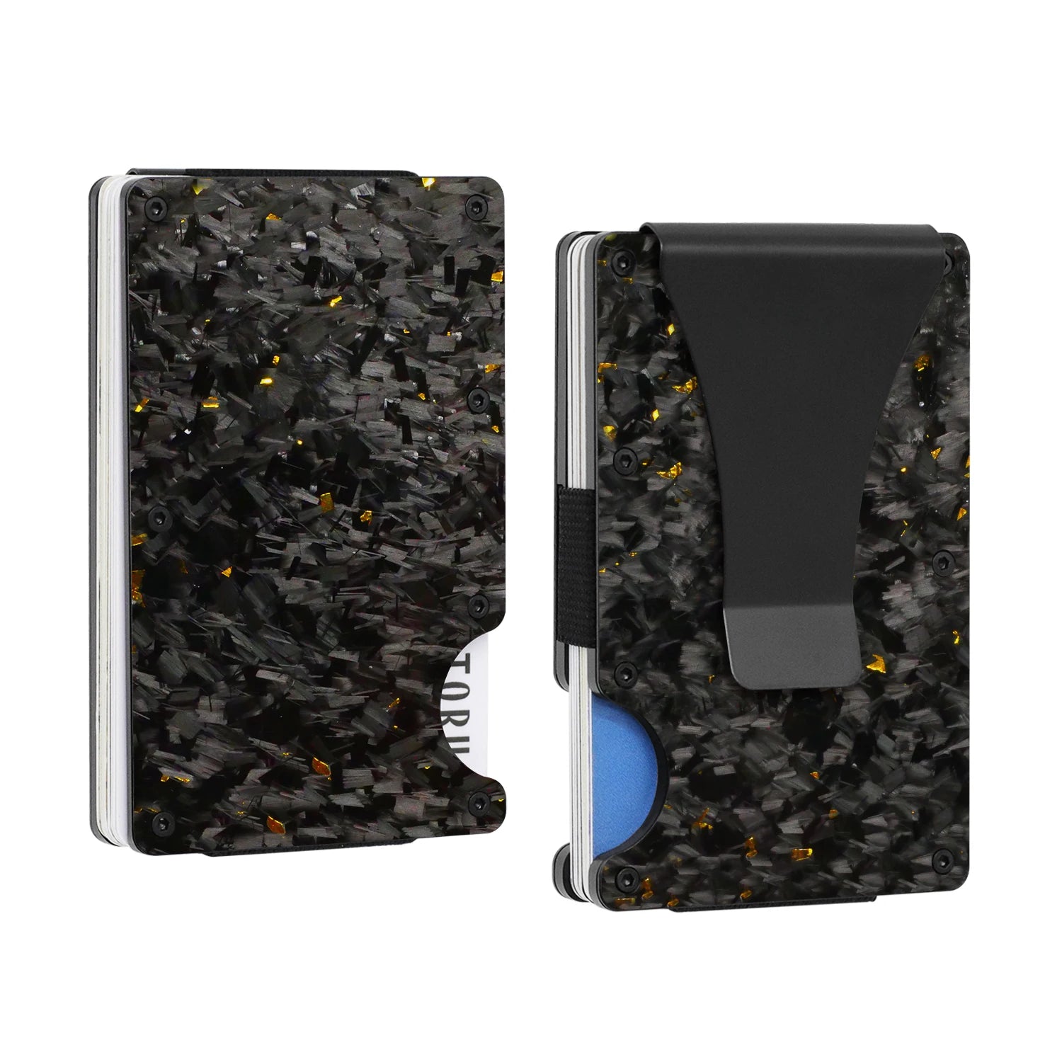Slim Forged Carbon Fiber Card Wallet w/ Money Clip