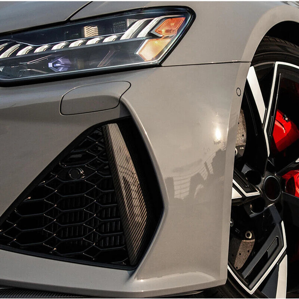 Dry Carbon Fiber Front Bumper Air Vent Trim Cover - Audi RS6/RS7 C8 Avant