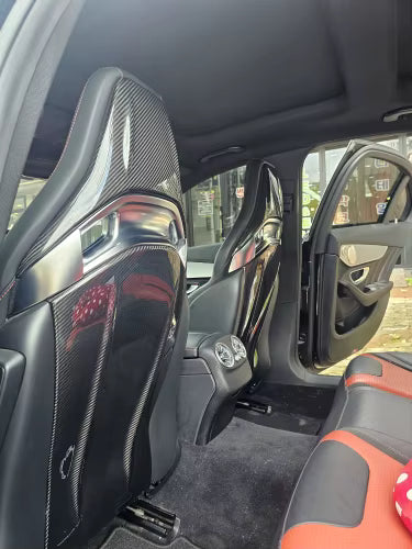 Carbon fiber Seat Back Covers - Mercedes Benz W205 C205 A45 A35 CLA45 GLA45 AMG 2014 - 2021