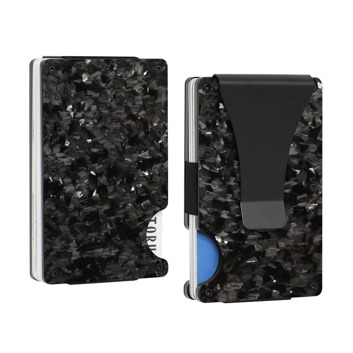 Slim Forged Carbon Fiber Card Wallet w/ Money Clip