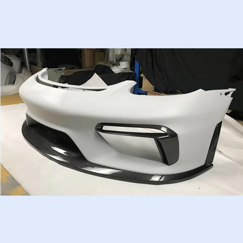 Carbon Fiber GT4 Style Front Bumper Splitter Lip - Porsche 718