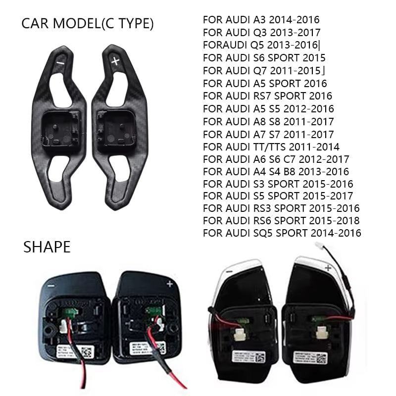 Carbon Fiber Paddle Shifters - lamborghini Urus / Audi A3 S3 RS3 A4 S4 A5 S5 A6 S6 A7 S7 A8 R8 Q3 Q5 Q7 TT TTS TTRS SQ5 B9