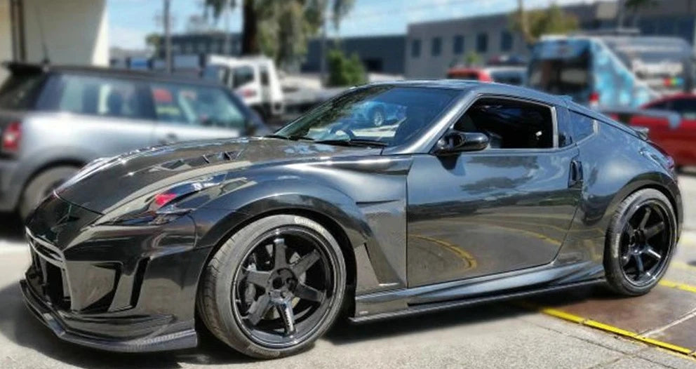 Vrs Style Carbon Fiber Front Fenders Replacement Set - Nissan 370z Z34