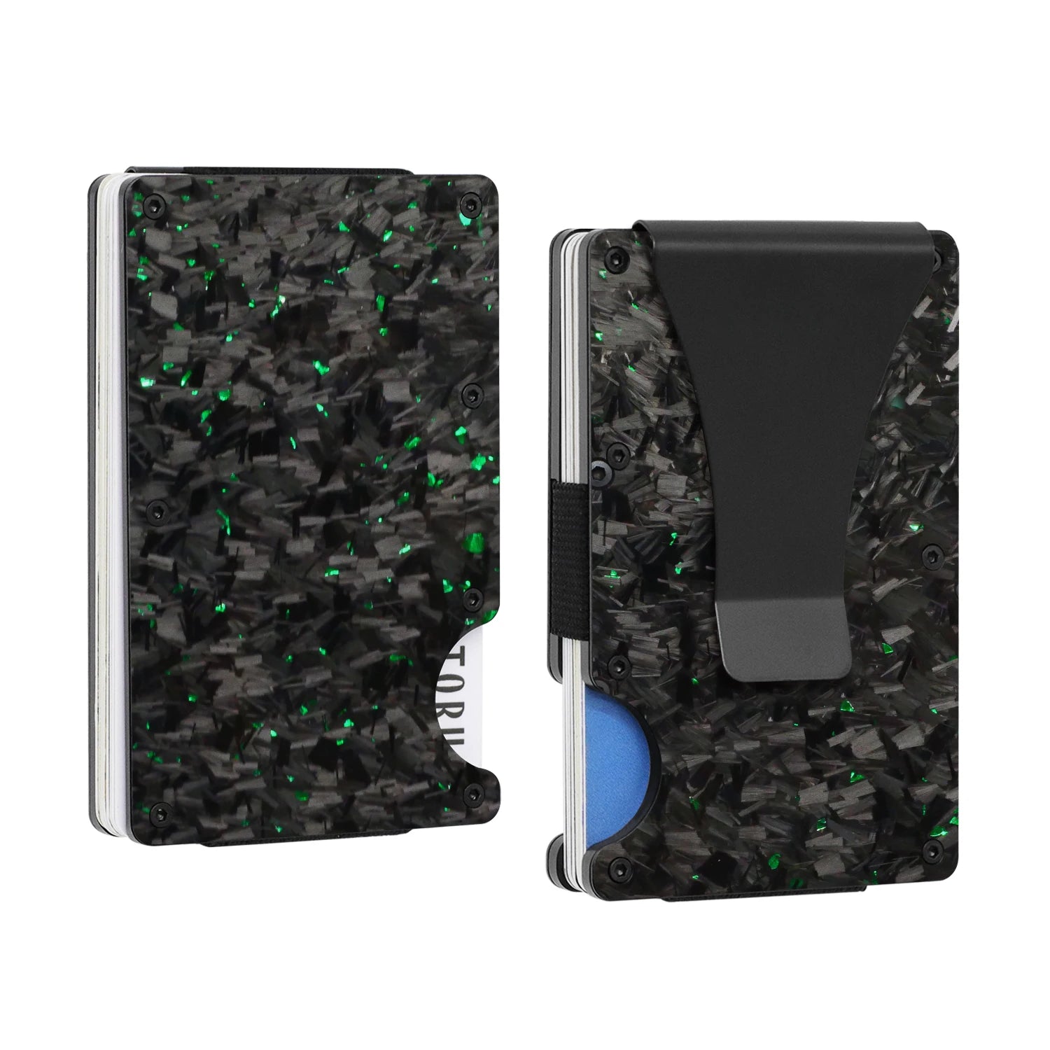 Slim Forged Carbon Fiber Card Wallet w/ Money Clip