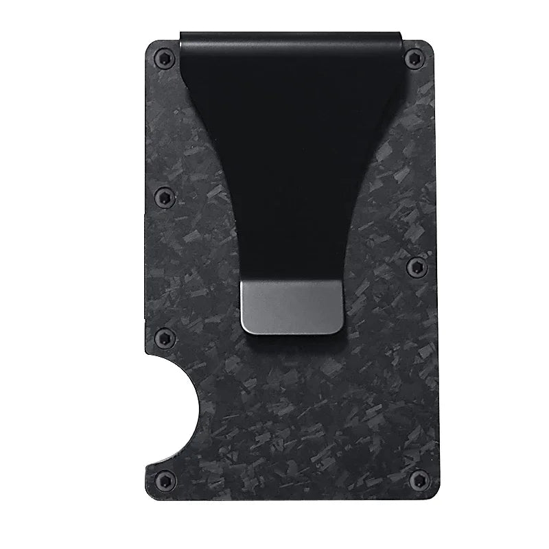 Slim Forged Carbon Fiber Card Wallet w/ Money Clip