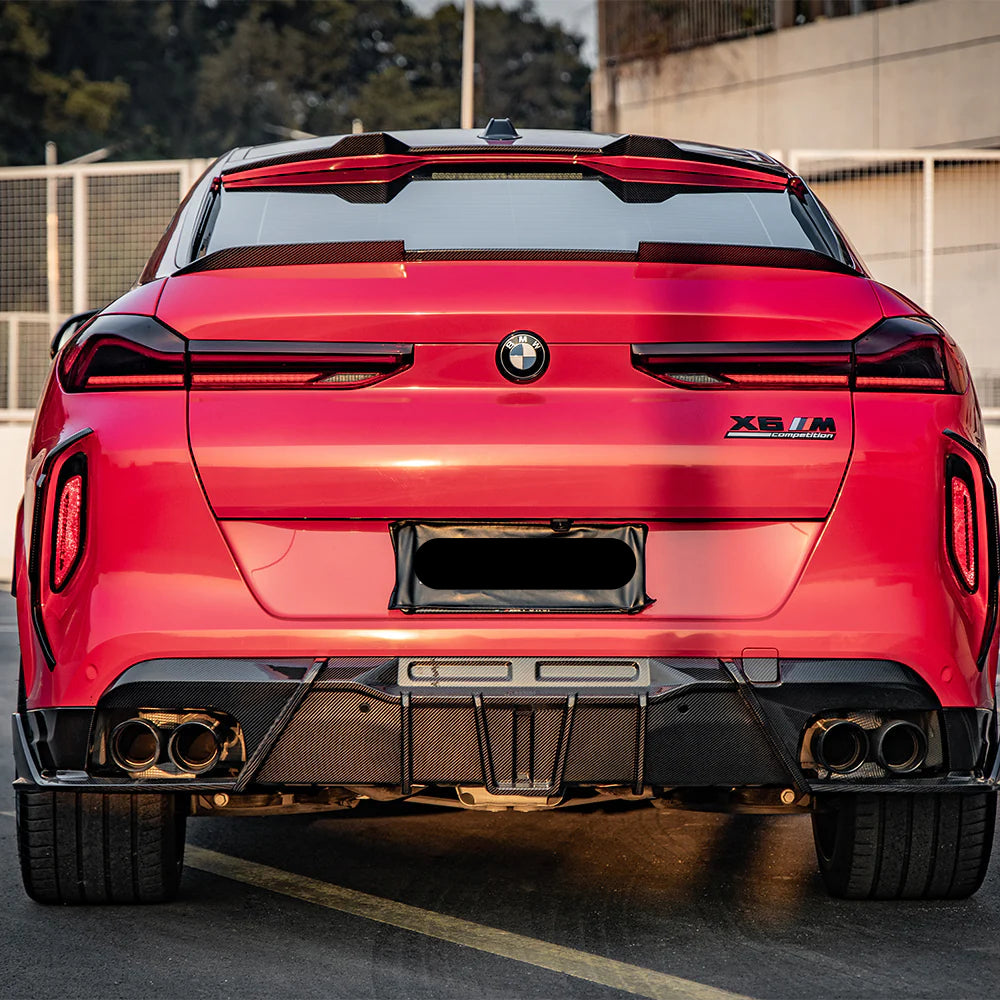 SOOQOO Prepreg Carbon Fiber Rear Roof Spoiler -  BMW X6M F96 X6 G06