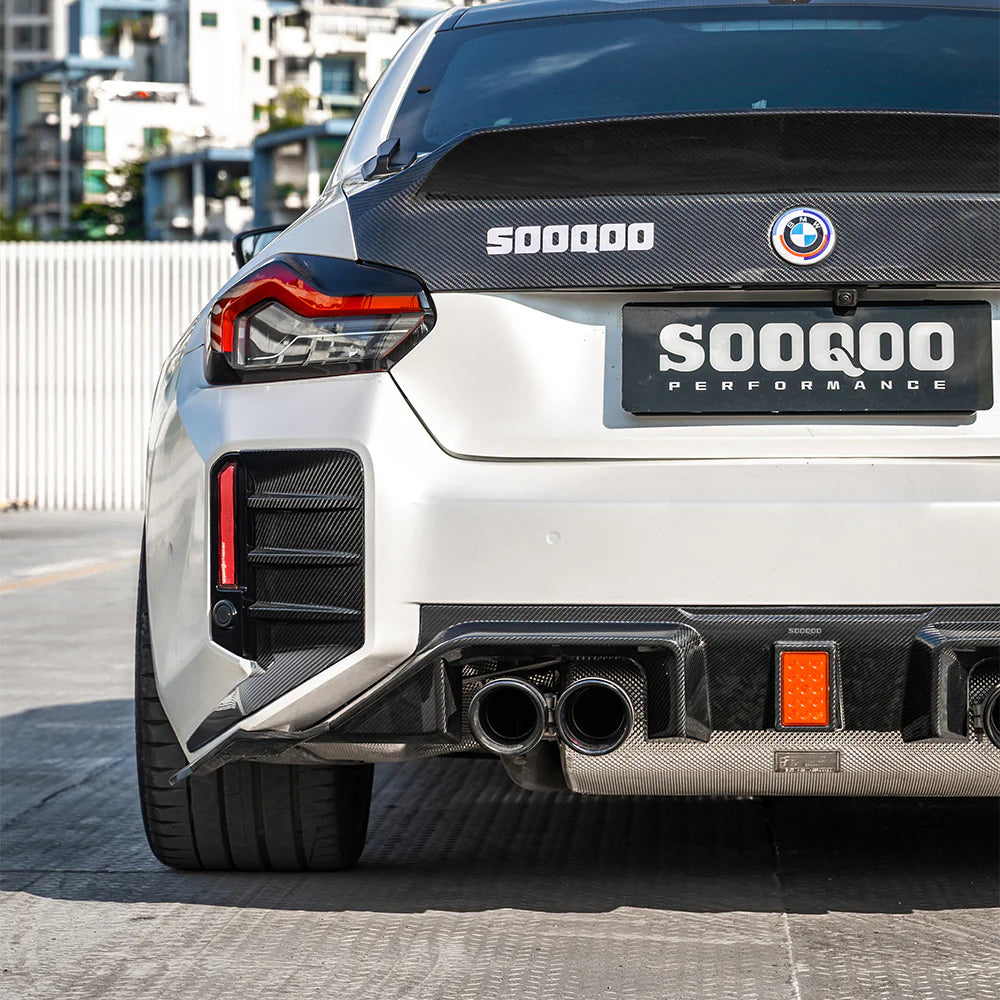 Carbon Fiber SQ V3 Rear Diffuser With Brake Light -  BMW M2 G87