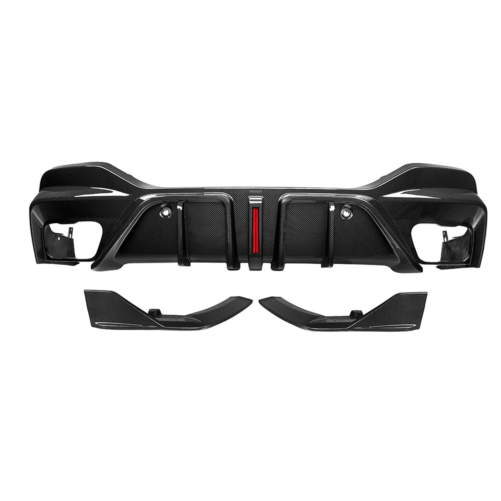 BMW X6 G06 Carbon Fiber Rear Diffuser w/ LED Light