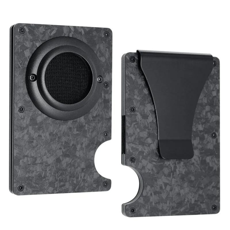 Slim Forged Carbon Fiber Card Wallet w/ Money Clip