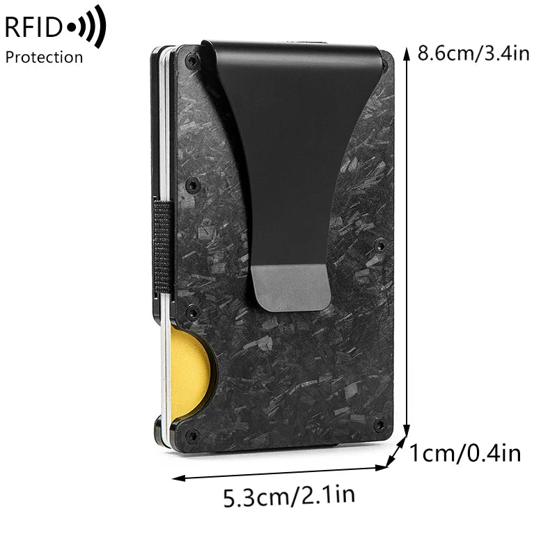 Slim Forged Carbon Fiber Card Wallet w/ Money Clip