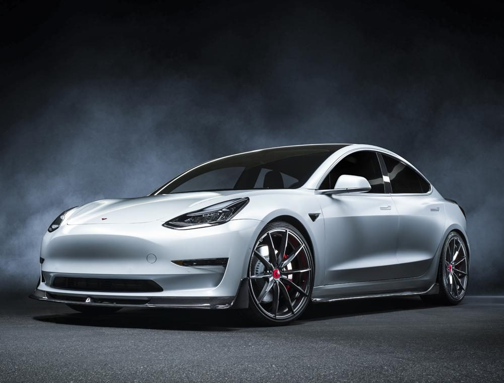 Carbon Fiber V Style Side Skirts - Tesla Model 3
