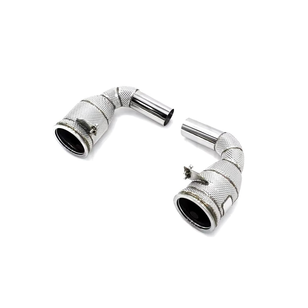 High Flow Cat Less Downpipes W/ Heat Shield - Porsche 911 992 3.0T 2019-2021