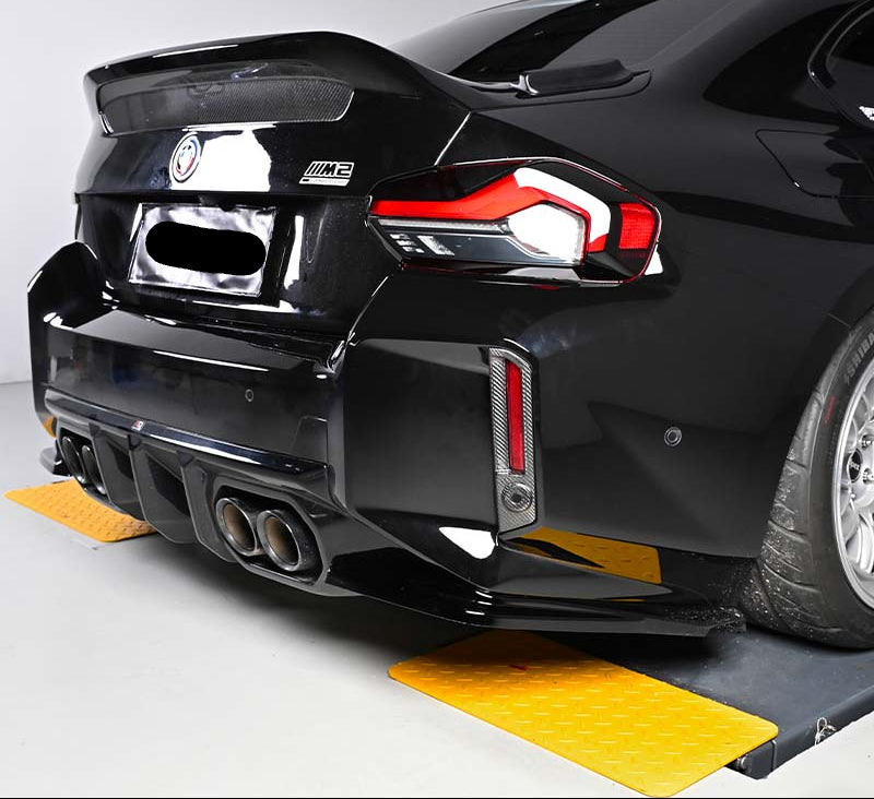 Carbon Fiber Rear Bumper Reflective Trim Cover - BMW G87 M2