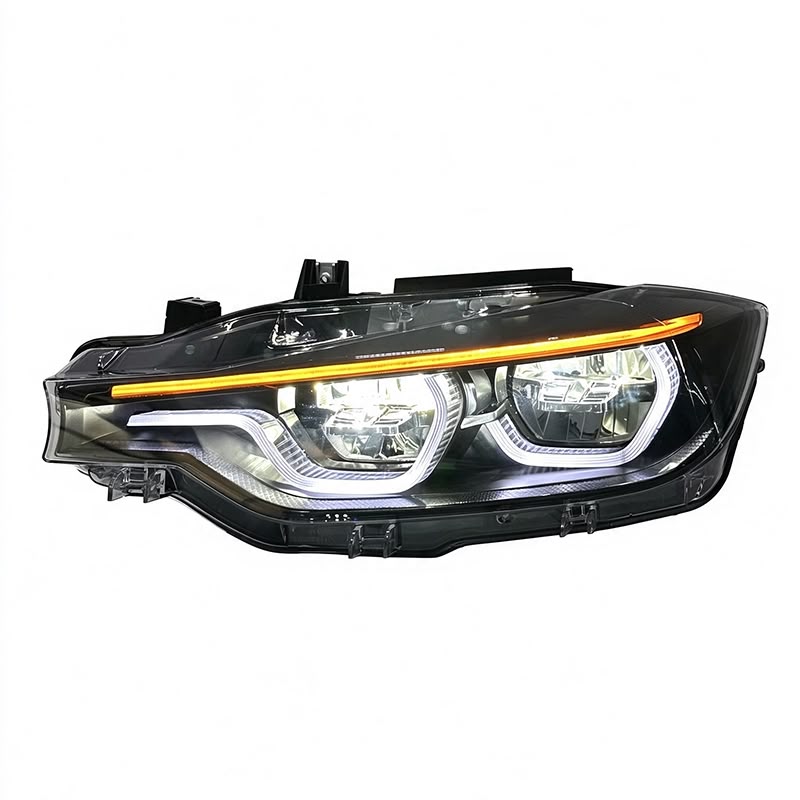 LED F8X Style M3 M4 Yellow/White Switchback DRL Color Headlight Replacement Set Upgrade - BMW F30 F31 3 Series 2012–2018