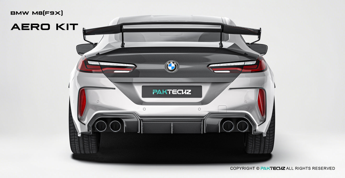 BMW M8 F91 F92 F93 Paktechz Design Carbon Fiber Rear Diffuser