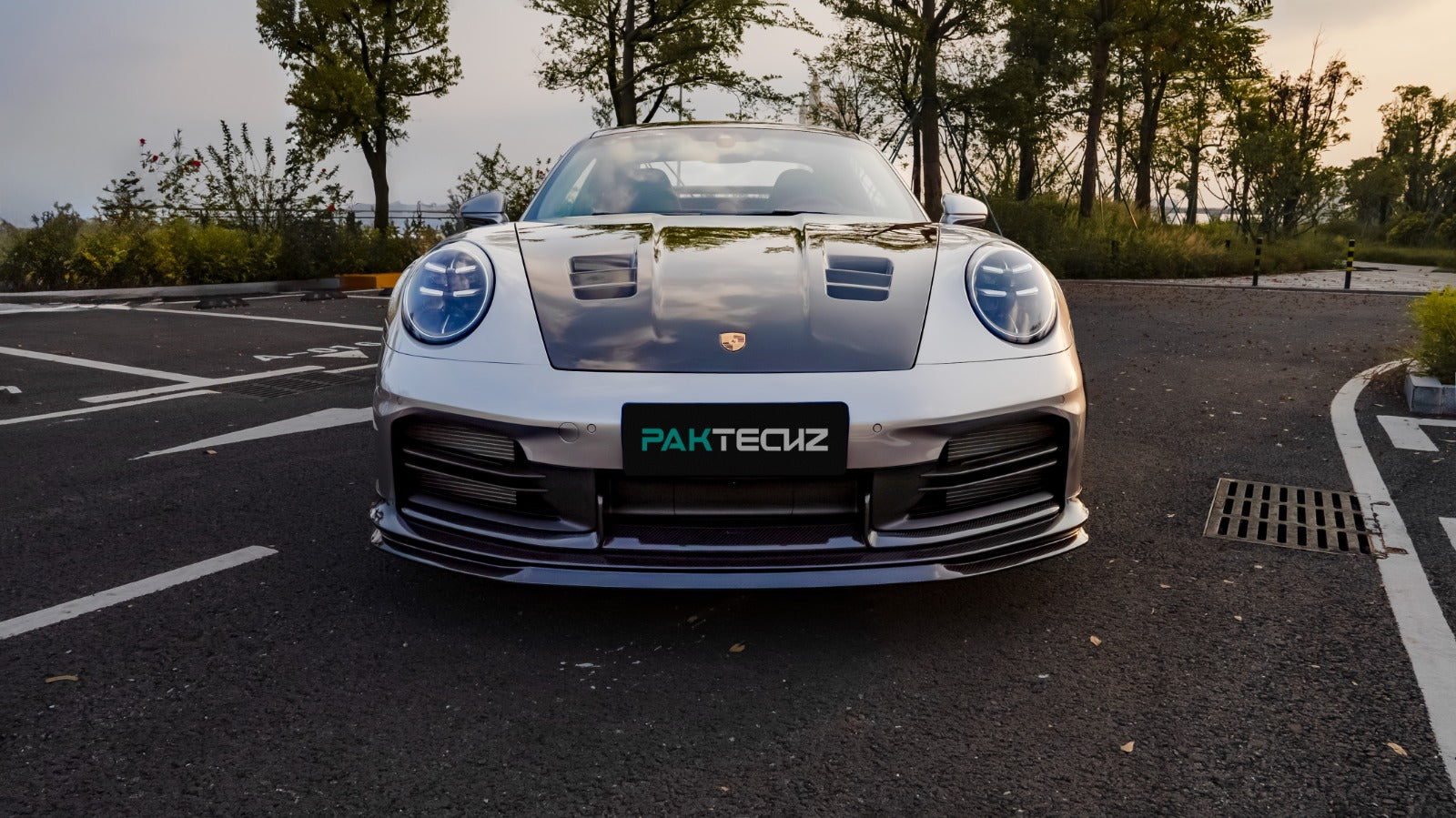 Paktechz Prepreg Carbon Fiber Front Bumper Vent Trim - Porsche 992.2 S