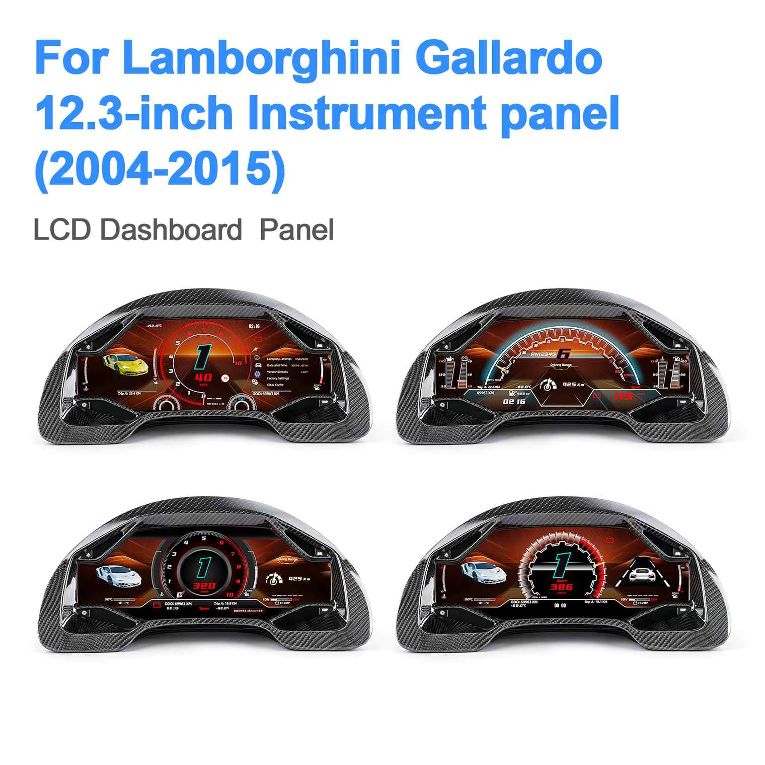 Carbon Fiber LCD Digital Cluster Lamborghini Gallardo 2004-2015