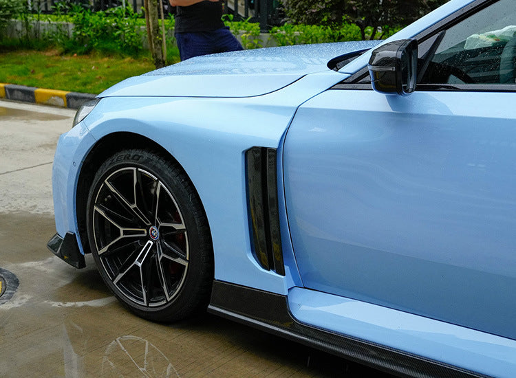 Prepreg Carbon Fiber V Style Front Fender w/ Side Skirt Set - BMW G87 M2