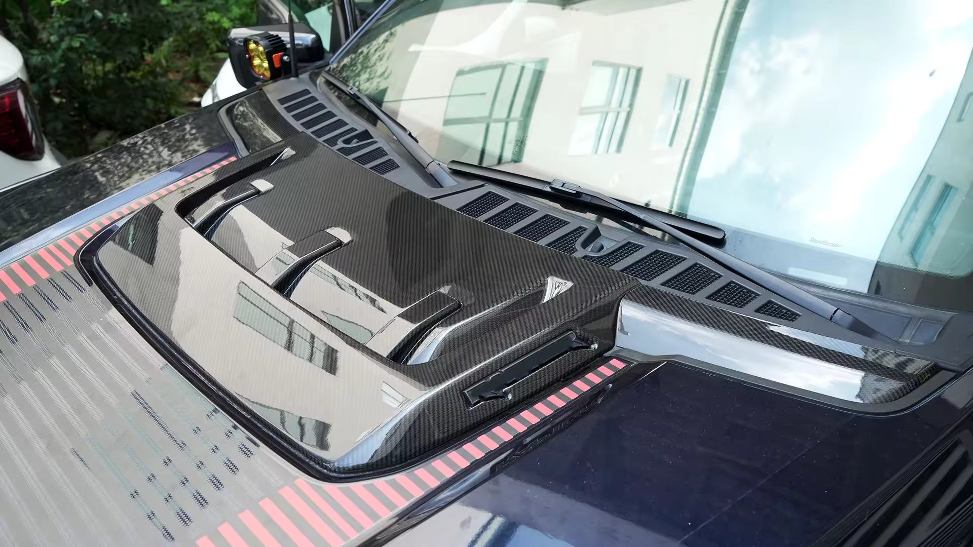 Carbon Fiber Engine Hood Cover Trim - Ford F-150 Raptor 2021-2025