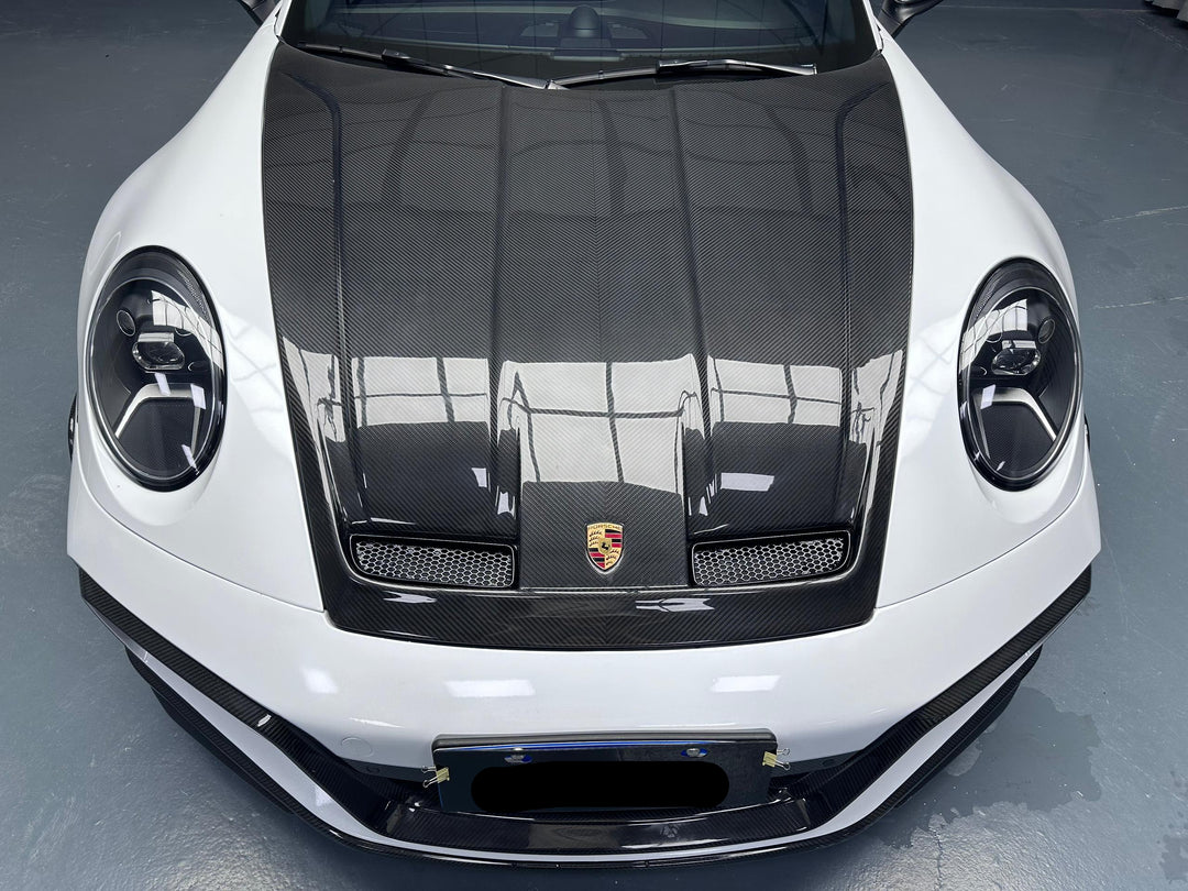 Prepreg Carbon Fiber Tec Style Front Hood Bonnet - Porsche 992 Carrera 911