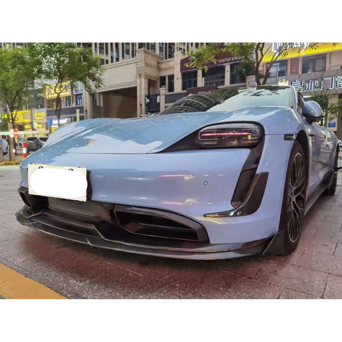 Carbon Fiber B Style Front End Aero Kit - 2020+ Porsche Taycan J1