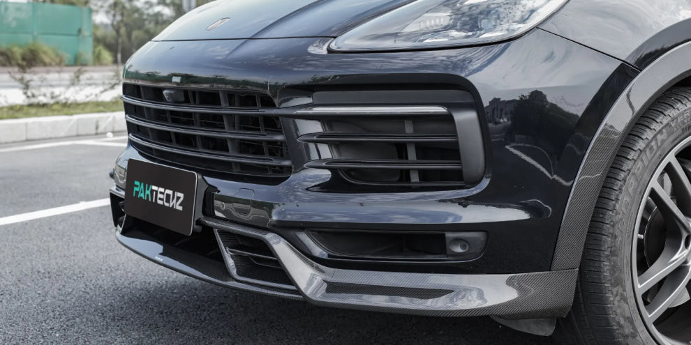 Paktechz Dry Prepreg Carbon Fiber  Front Splitter Lip - Porsche Cayenne Coupe 9YA 9Y0 9Y3  2018 - 2023