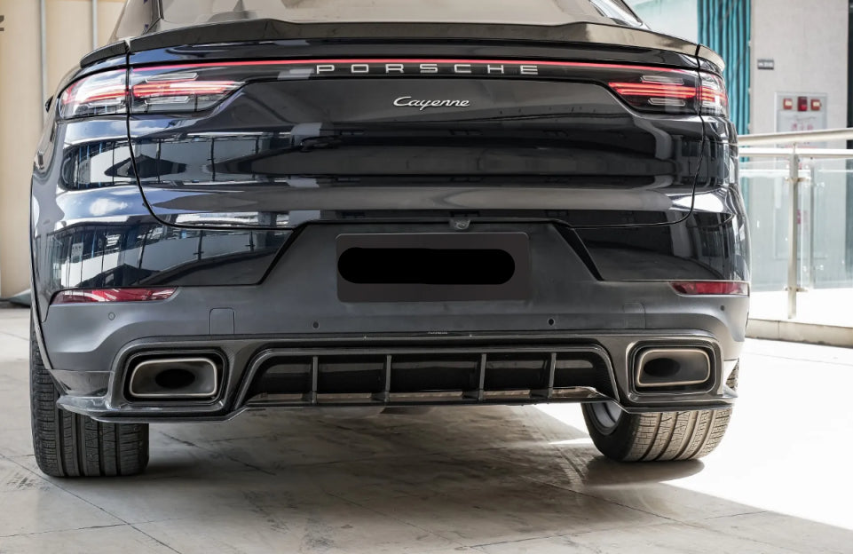 Paktechz Dry Carbon Fiber Rear Diffuser - Porsche Cayenne Coupe Turbo 9YA 9Y0 9Y3