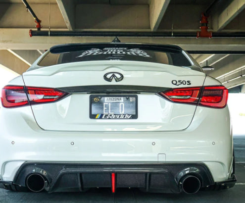 Carbon Fiber Rear Diffuser w/ LED v2 - INFINITI Q50