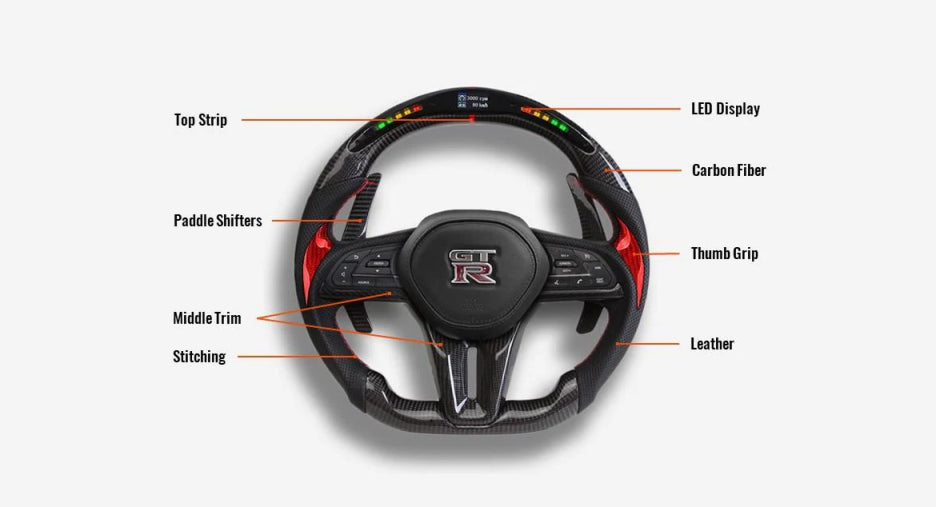 Nissan GTR Facelift Full Custom Carbon Fiber Steering Wheel - Nissan GTR [2017+]