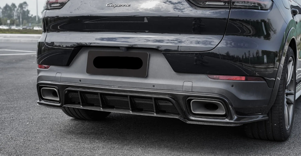 Paktechz Dry Carbon Fiber Rear Diffuser - Porsche Cayenne Coupe Turbo 9YA 9Y0 9Y3