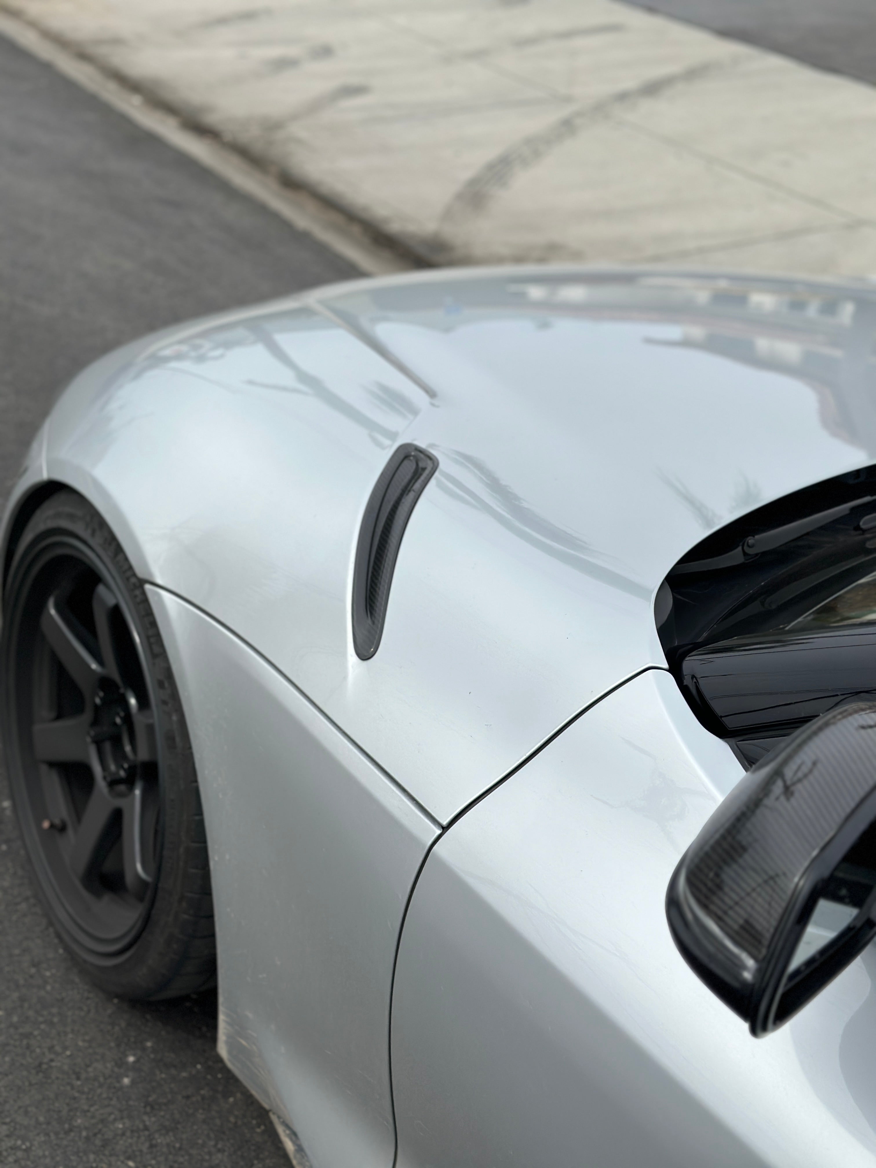 Carbon Fiber Hood Vent Scoop Trims - Toyota A90 Supra