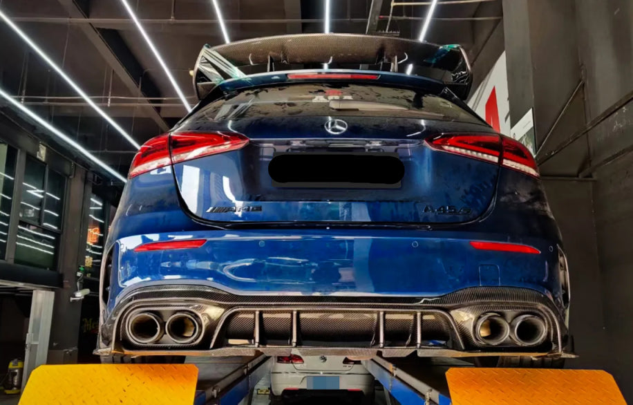 Paktechz Dry Carbon Fiber Rear Diffuser - Mercedes Benz W177 a Class Sport A35 A45s Hatchback
