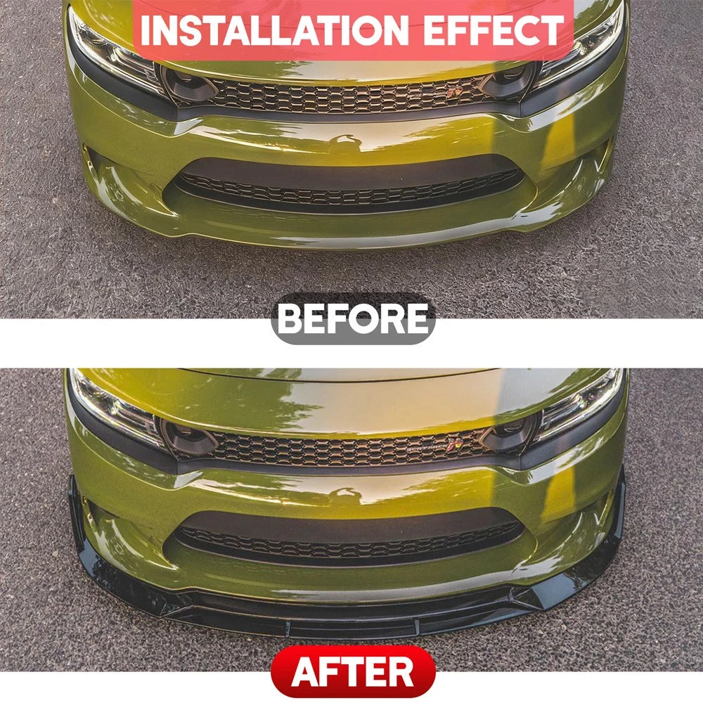 Gloss Black Front Splitter Lip V2- Dodge Charger SRT 2015-2023