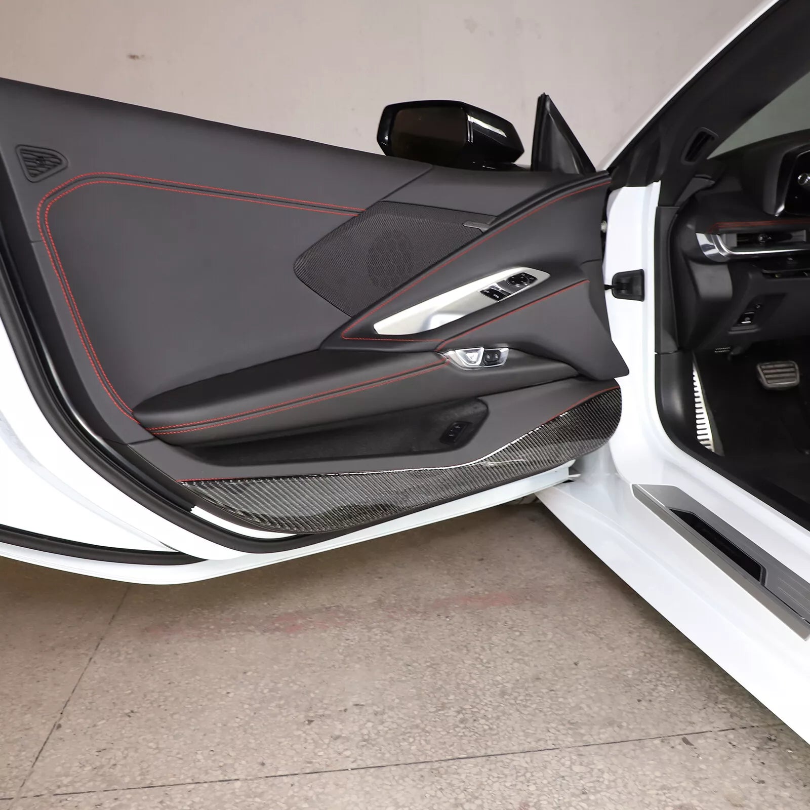 Carbon Fiber Car Door Anti Kick Panel Cover - Corvette C8 2020-2024