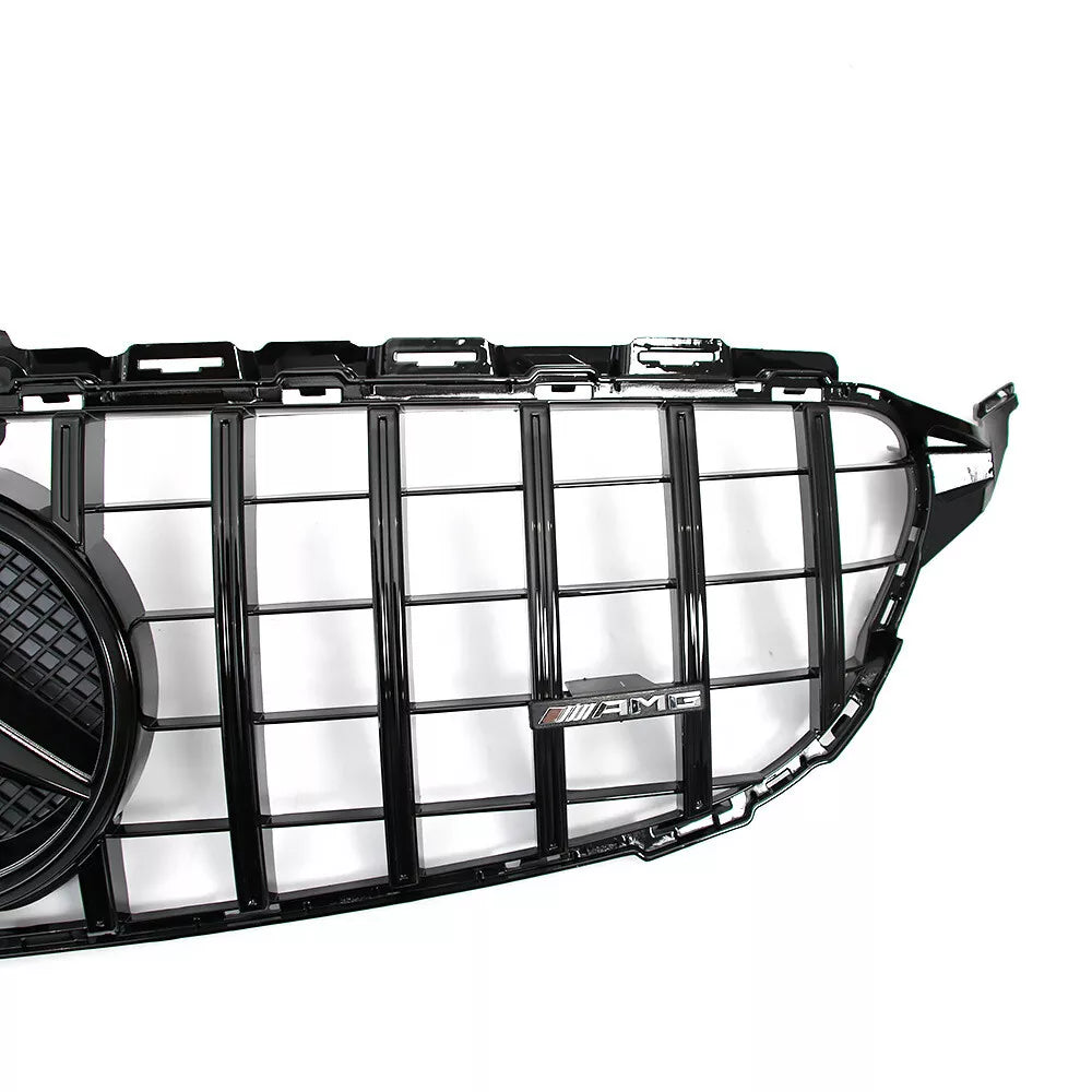 Gloss Black Front Grille w/ LED Logo - Mercedes Benz W205 C43 C250 C300