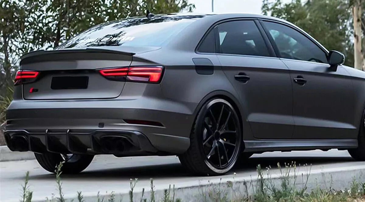 S3 Rear End V Style Gloss Black Rear Trunk Spoiler - Audi A3/S3/ & RS3 8v