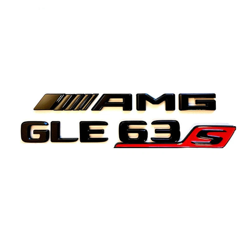 Gloss Black GLE63S+AMG Emblem Badge Replacement - MERCEDES BENZ W166 W167 GLE63 REAR TRUNK