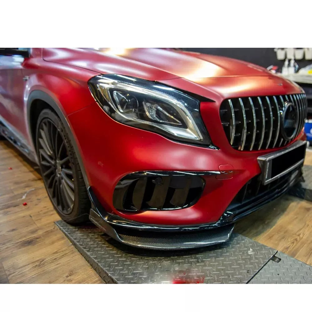 Carbon Fiber Front Bumper Splitter Fins Canard - Mercedes Benz GLA Class GLA 45 AMG 17-19
