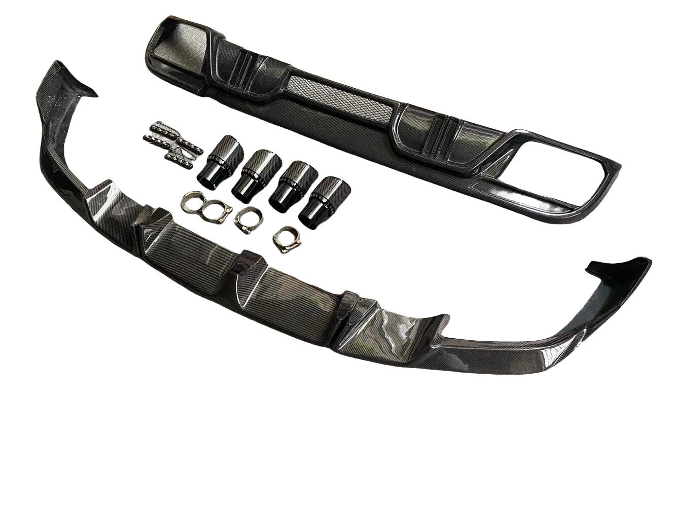 Carbon Fiber Front Lip & Rear Diffuser - BMW X6M F96 2019-2023  LD Style
